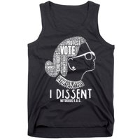 Ruth Bader Ginsburg I Dissent Notorious RBG Tribute Quotes Tank Top