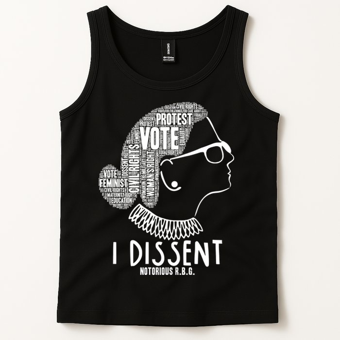 Ruth Bader Ginsburg I Dissent Notorious RBG Tribute Quotes Tank Top