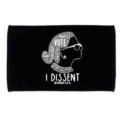 Ruth Bader Ginsburg I Dissent Notorious RBG Tribute Quotes Microfiber Hand Towel