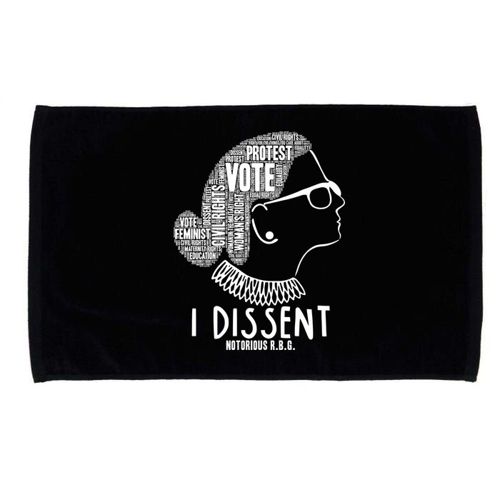 Ruth Bader Ginsburg I Dissent Notorious RBG Tribute Quotes Microfiber Hand Towel