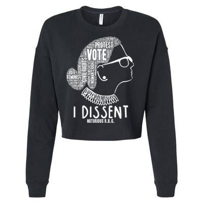 Ruth Bader Ginsburg I Dissent Notorious RBG Tribute Quotes Cropped Pullover Crew