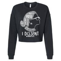 Ruth Bader Ginsburg I Dissent Notorious RBG Tribute Quotes Cropped Pullover Crew