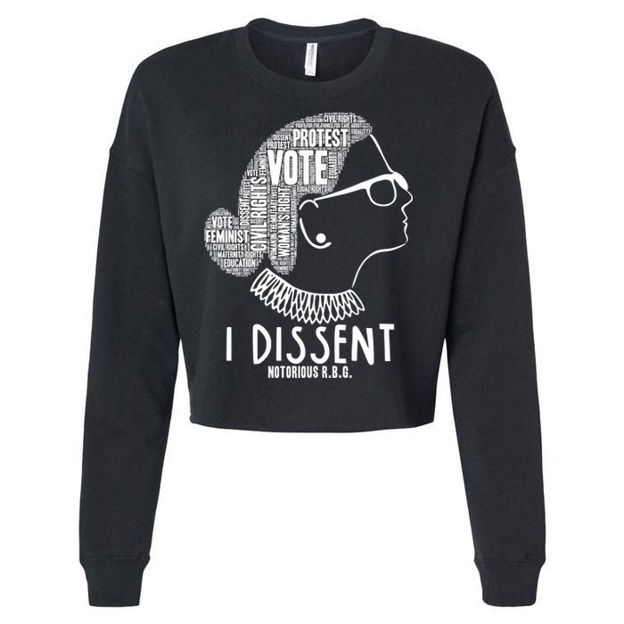 Ruth Bader Ginsburg I Dissent Notorious RBG Tribute Quotes Cropped Pullover Crew