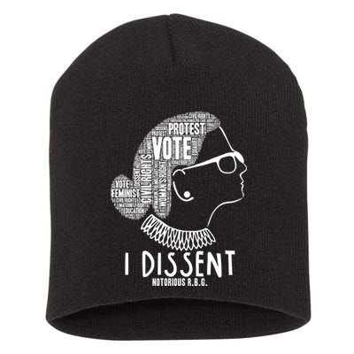 Ruth Bader Ginsburg I Dissent Notorious RBG Tribute Quotes Short Acrylic Beanie