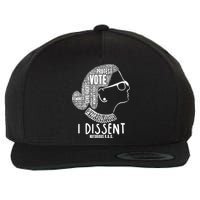 Ruth Bader Ginsburg I Dissent Notorious RBG Tribute Quotes Wool Snapback Cap