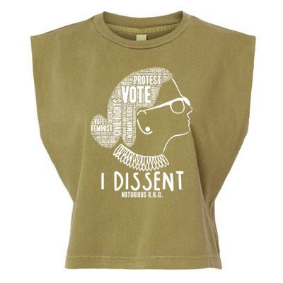 Ruth Bader Ginsburg I Dissent Notorious RBG Tribute Quotes Garment-Dyed Women's Muscle Tee