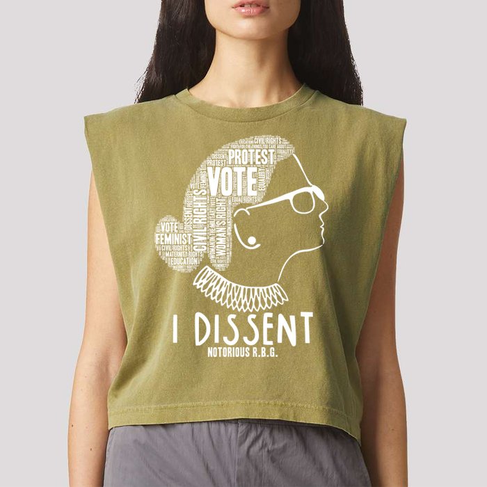 Ruth Bader Ginsburg I Dissent Notorious RBG Tribute Quotes Garment-Dyed Women's Muscle Tee