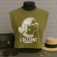 Ruth Bader Ginsburg I Dissent Notorious RBG Tribute Quotes Garment-Dyed Women's Muscle Tee