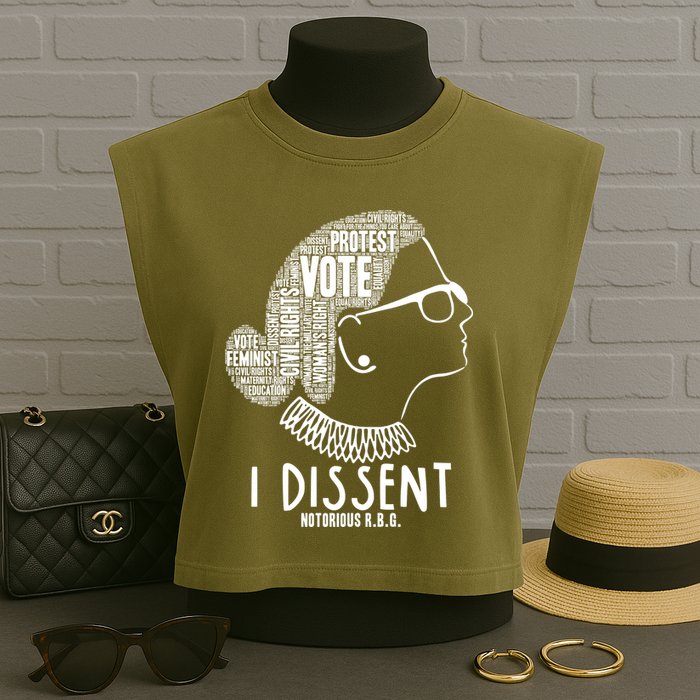 Ruth Bader Ginsburg I Dissent Notorious RBG Tribute Quotes Garment-Dyed Women's Muscle Tee