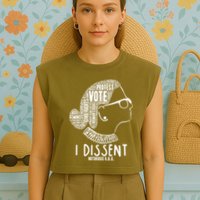 Ruth Bader Ginsburg I Dissent Notorious RBG Tribute Quotes Garment-Dyed Women's Muscle Tee