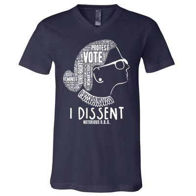 Ruth Bader Ginsburg I Dissent Notorious RBG Tribute Quotes V-Neck T-Shirt