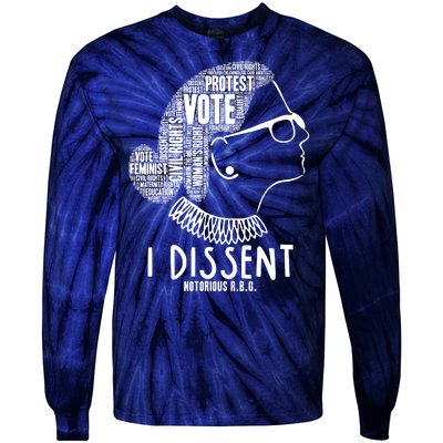 Ruth Bader Ginsburg I Dissent Notorious RBG Tribute Quotes Tie-Dye Long Sleeve Shirt