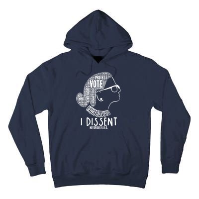 Ruth Bader Ginsburg I Dissent Notorious RBG Tribute Quotes Tall Hoodie