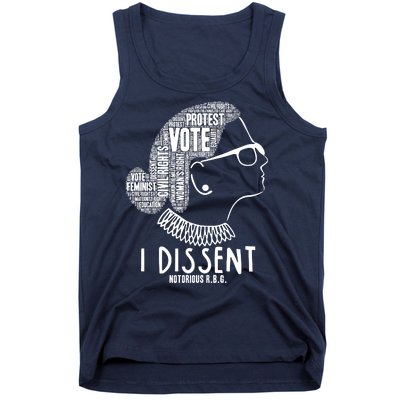 Ruth Bader Ginsburg I Dissent Notorious RBG Tribute Quotes Tank Top