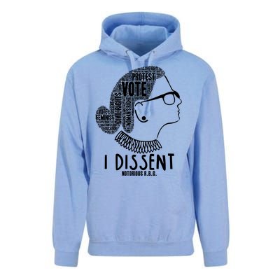 Ruth Bader Ginsburg I Dissent Notorious RBG Tribute Quotes Unisex Surf Hoodie