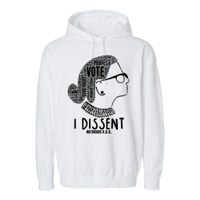 Ruth Bader Ginsburg I Dissent Notorious RBG Tribute Quotes Garment-Dyed Fleece Hoodie