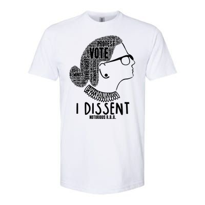 Ruth Bader Ginsburg I Dissent Notorious RBG Tribute Quotes Softstyle CVC T-Shirt