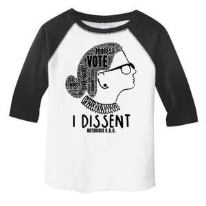 Ruth Bader Ginsburg I Dissent Notorious RBG Tribute Quotes Toddler Fine Jersey T-Shirt