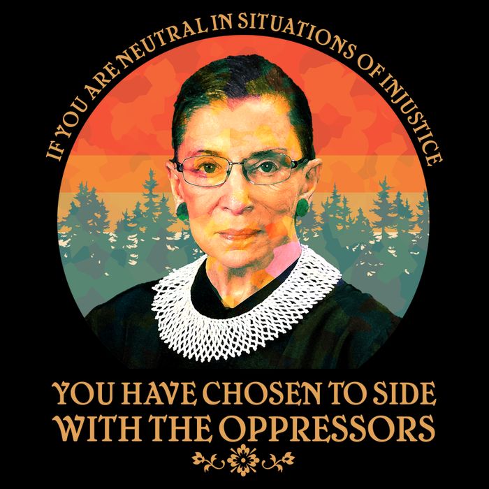 Ruth Bader Ginsburg Injustice Oppressors RBG Quote Cropped Pullover Crew