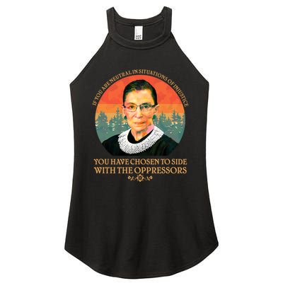 Ruth Bader Ginsburg Injustice Oppressors RBG Quote Women's Perfect Tri Rocker Tank