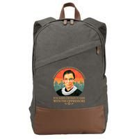 Ruth Bader Ginsburg Injustice Oppressors RBG Quote Cotton Canvas Backpack
