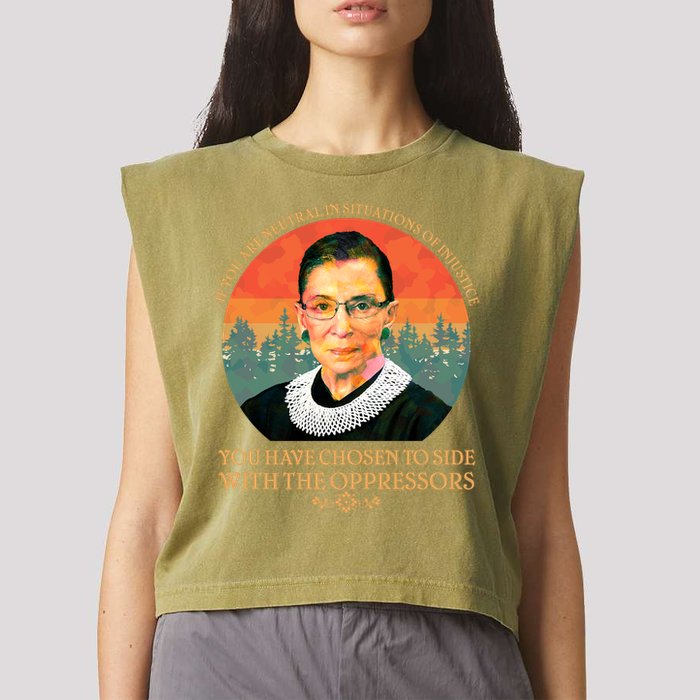 Ruth Bader Ginsburg Injustice Oppressors RBG Quote Garment-Dyed Women's Muscle Tee