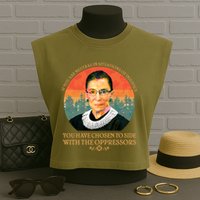 Ruth Bader Ginsburg Injustice Oppressors RBG Quote Garment-Dyed Women's Muscle Tee