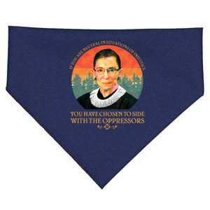 Ruth Bader Ginsburg Injustice Oppressors RBG Quote USA-Made Doggie Bandana