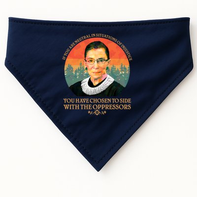 Ruth Bader Ginsburg Injustice Oppressors RBG Quote USA-Made Doggie Bandana