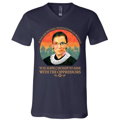 Ruth Bader Ginsburg Injustice Oppressors RBG Quote V-Neck T-Shirt