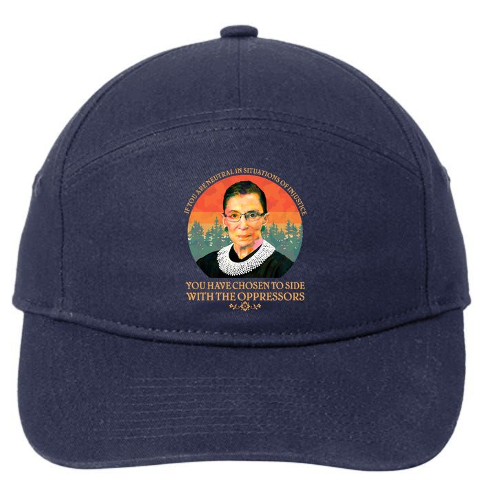 Ruth Bader Ginsburg Injustice Oppressors RBG Quote 7-Panel Snapback Hat