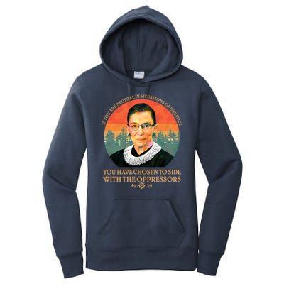 Ruth Bader Ginsburg Injustice Oppressors RBG Quote Women's Pullover Hoodie