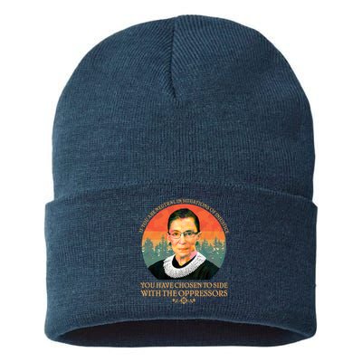 Ruth Bader Ginsburg Injustice Oppressors RBG Quote Sustainable Knit Beanie