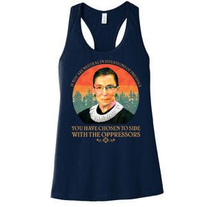 Ruth Bader Ginsburg Injustice Oppressors RBG Quote Women's Racerback Tank