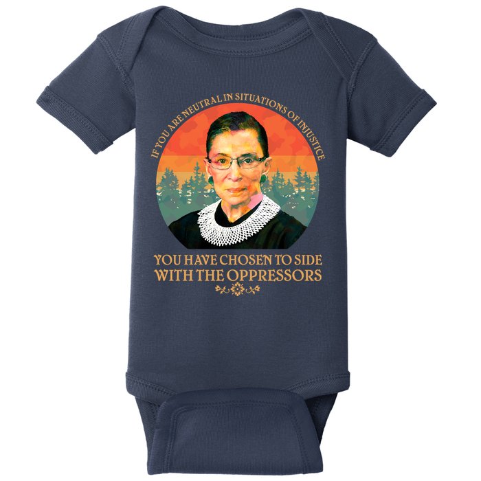 Ruth Bader Ginsburg Injustice Oppressors RBG Quote Baby Bodysuit