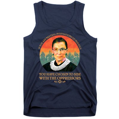 Ruth Bader Ginsburg Injustice Oppressors RBG Quote Tank Top