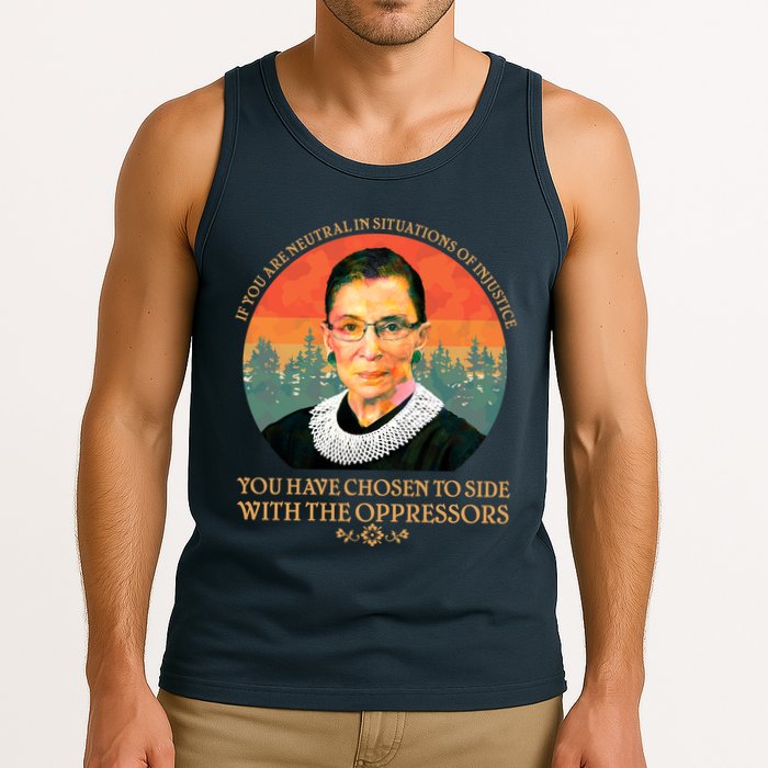 Ruth Bader Ginsburg Injustice Oppressors RBG Quote Tank Top
