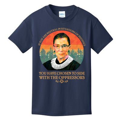 Ruth Bader Ginsburg Injustice Oppressors RBG Quote Kids T-Shirt