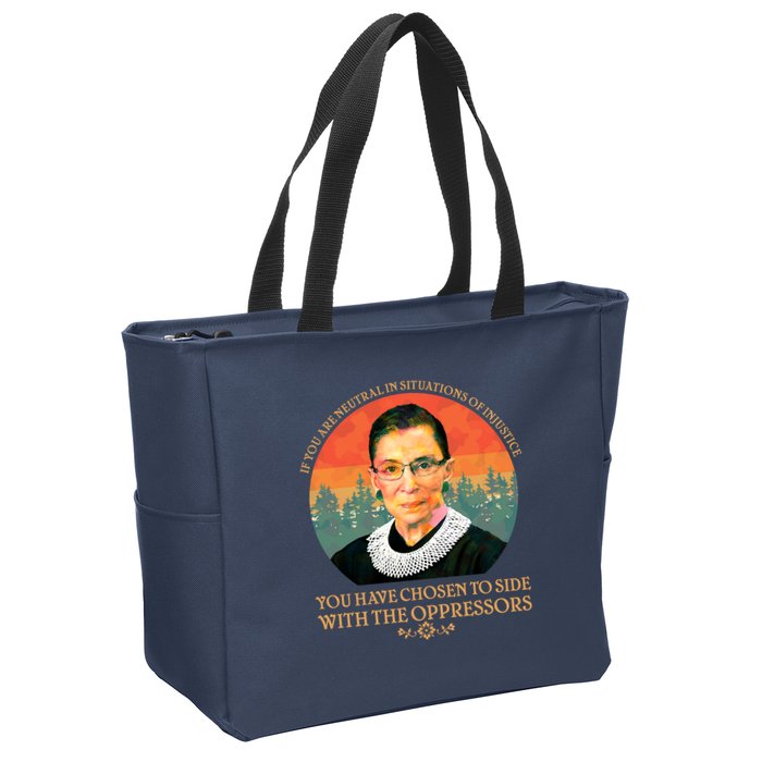 Ruth Bader Ginsburg Injustice Oppressors RBG Quote Zip Tote Bag