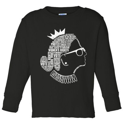 Ruth Bader Ginsburg Notorious RBG Quotes Toddler Long Sleeve Shirt