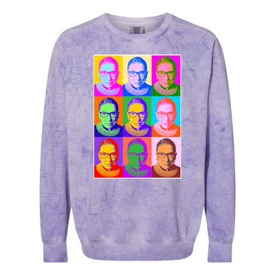 Ruth Bader Ginsburg RBG Pop Art Tribute Colorblast Crewneck Sweatshirt