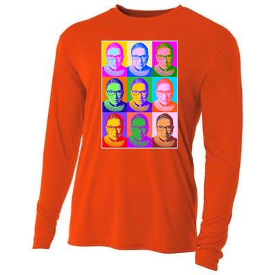 Ruth Bader Ginsburg RBG Pop Art Tribute Cooling Performance Long Sleeve Crew