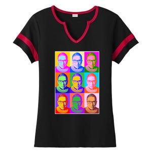 Ruth Bader Ginsburg RBG Pop Art Tribute Ladies Halftime Notch Neck Tee