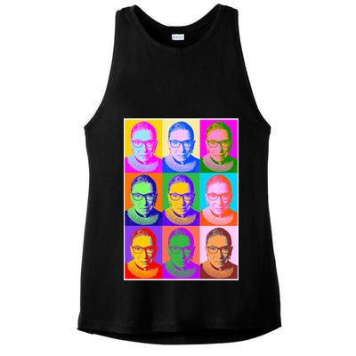 Ruth Bader Ginsburg RBG Pop Art Tribute Ladies PosiCharge Tri-Blend Wicking Tank