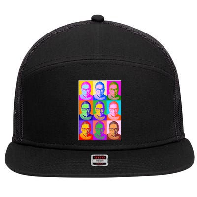 Ruth Bader Ginsburg RBG Pop Art Tribute 7 Panel Mesh Trucker Snapback Hat