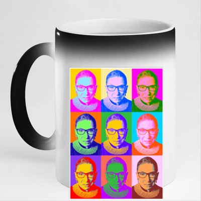 Ruth Bader Ginsburg RBG Pop Art Tribute 11oz Black Color Changing Mug