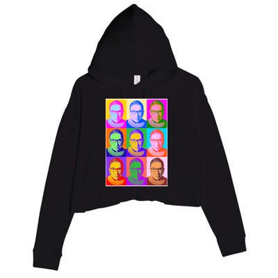 Ruth Bader Ginsburg RBG Pop Art Tribute Crop Fleece Hoodie