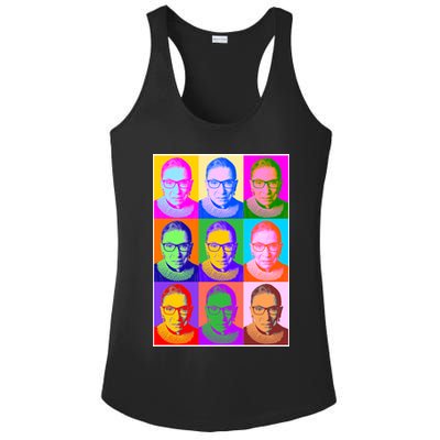 Ruth Bader Ginsburg RBG Pop Art Tribute Ladies PosiCharge Competitor Racerback Tank
