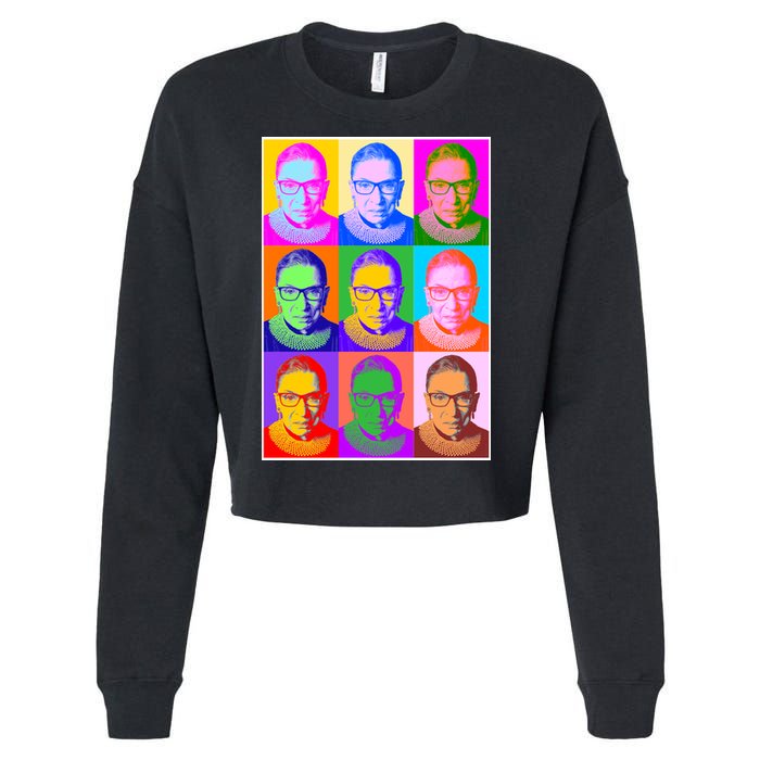 Ruth Bader Ginsburg RBG Pop Art Tribute Cropped Pullover Crew