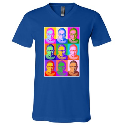 Ruth Bader Ginsburg RBG Pop Art Tribute V-Neck T-Shirt